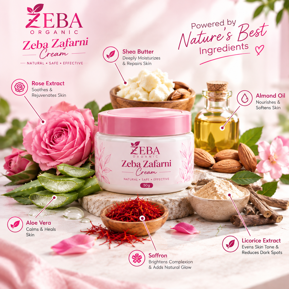 Pure Care Natural Glow Choose Zeba Zafarni Cream